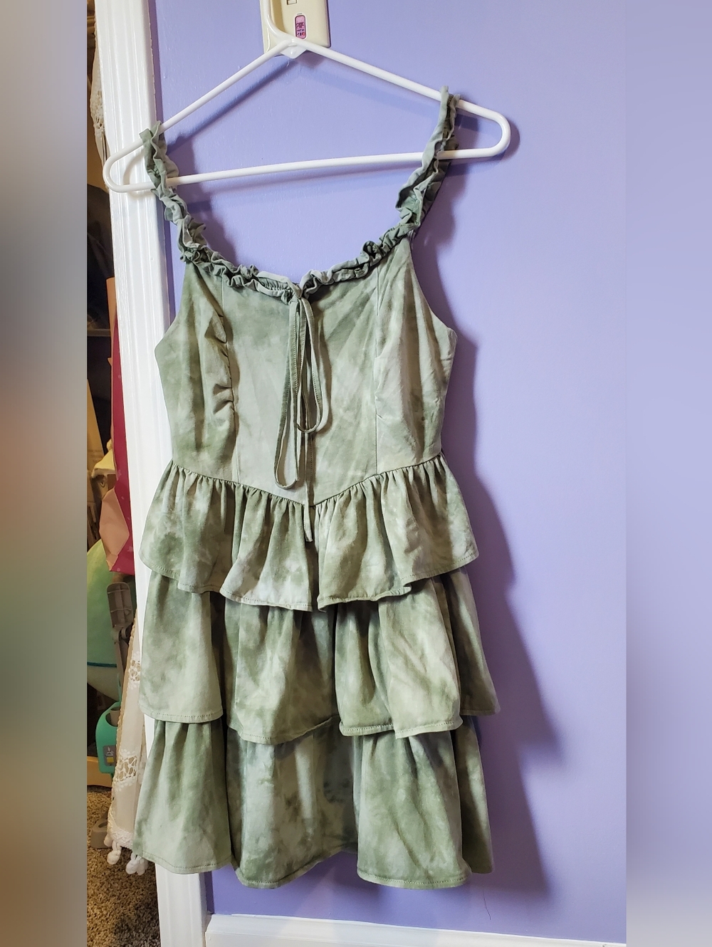 Tiered Ruffle Sundress in Sage Green Size Medium